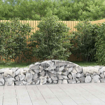vidaXL Arched Gabion Baskets 2 pcs 300x50x40/60 cm Galvanised Iron 1