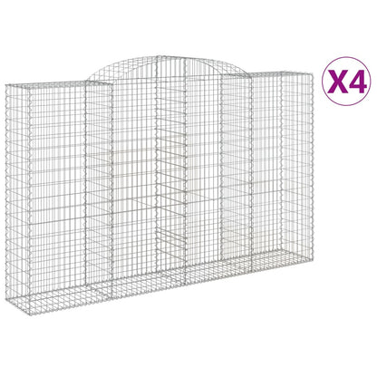 Arched Gabion Baskets Galvanised Iron 4 pcs 300 x 30 x 40/60 cm – 300 x 50 x 220/240 cm 300 x 50 x 180/200 cm