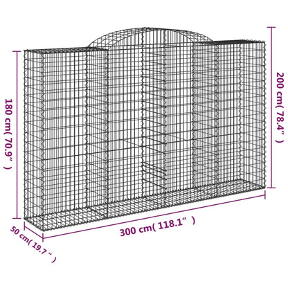 Arched Gabion Baskets Galvanised Iron 4 pcs 300 x 30 x 40/60 cm – 300 x 50 x 220/240 cm 300 x 50 x 180/200 cm