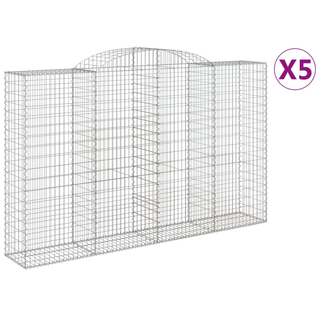 Arched Gabion Baskets Galvanised Iron 5 pcs 300 x 30 x 40/60 cm – 300 x 50 x 220/240 cm 300 x 50 x 180/200 cm