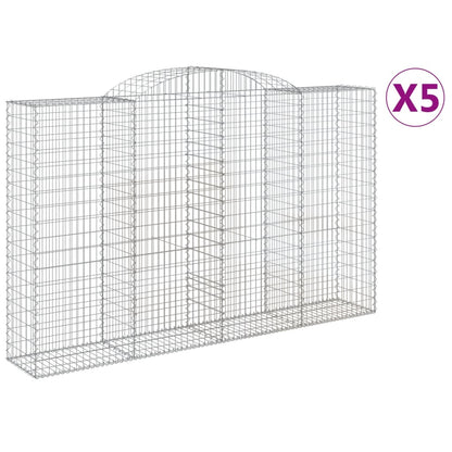 Arched Gabion Baskets Galvanised Iron 5 pcs 300 x 30 x 40/60 cm – 300 x 50 x 220/240 cm 300 x 50 x 180/200 cm