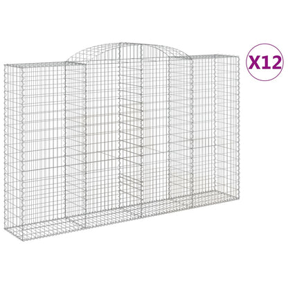 Arched Gabion Baskets Galvanised Iron 12 pcs 300 x 30 x 40/60 cm – 300 x 50 x 220/240 cm 300 x 50 x 180/200 cm