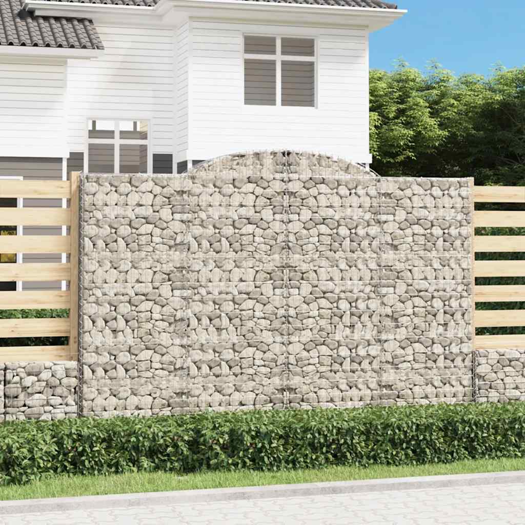 Arched Gabion Baskets Galvanised Iron 12 pcs 300 x 30 x 40/60 cm – 300 x 50 x 220/240 cm 300 x 50 x 200/220 cm