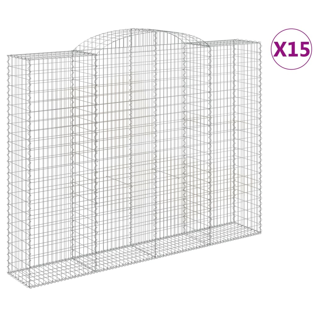 Arched Gabion Baskets Galvanised Iron 15 pcs 300 x 30 x 40/60 cm – 300 x 50 x 220/240 cm 300 x 50 x 220/240 cm