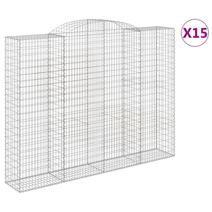 Arched Gabion Baskets Galvanised Iron 15 pcs 300 x 30 x 40/60 cm – 300 x 50 x 220/240 cm 300 x 50 x 220/240 cm
