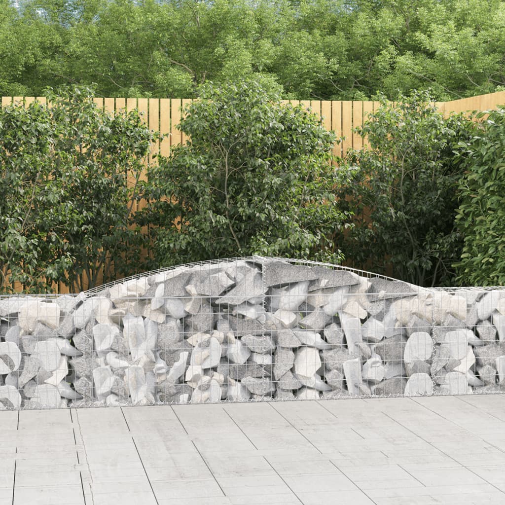 Arched Gabion Baskets Galvanised Iron 3 pcs 400 x 30 x 40/60 cm – 400 x 50 x 220/240 cm 400 x 30 x 60/80 cm