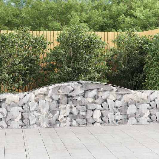 Arched Gabion Baskets Galvanised Iron 4 pcs 400 x 30 x 40/60 cm – 400 x 50 x 220/240 cm 400 x 30 x 60/80 cm
