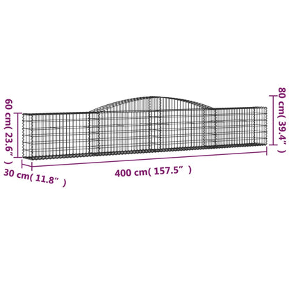 Arched Gabion Baskets Galvanised Iron