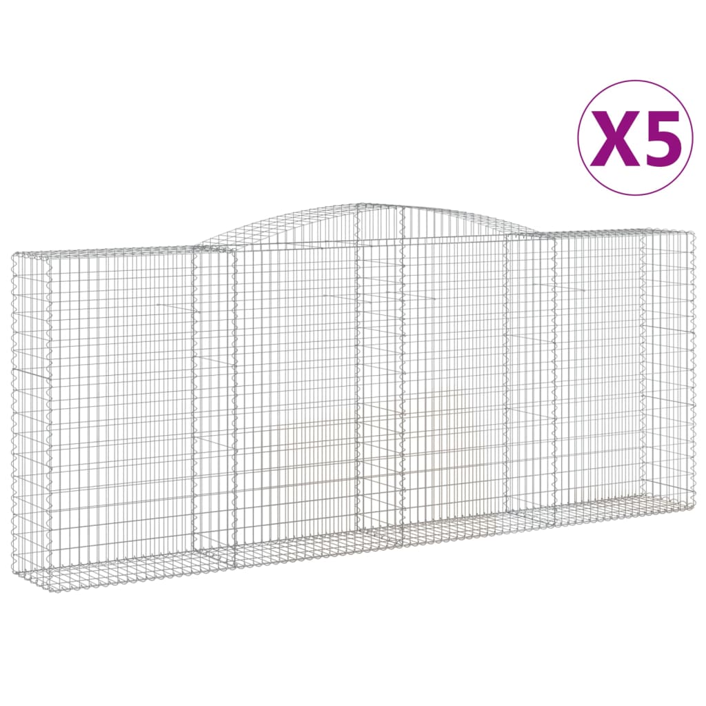 Arched Gabion Baskets Galvanised Iron 5 pcs 400 x 30 x 40/60 cm – 400 x 50 x 220/240 cm 400 x 50 x 160/180 cm
