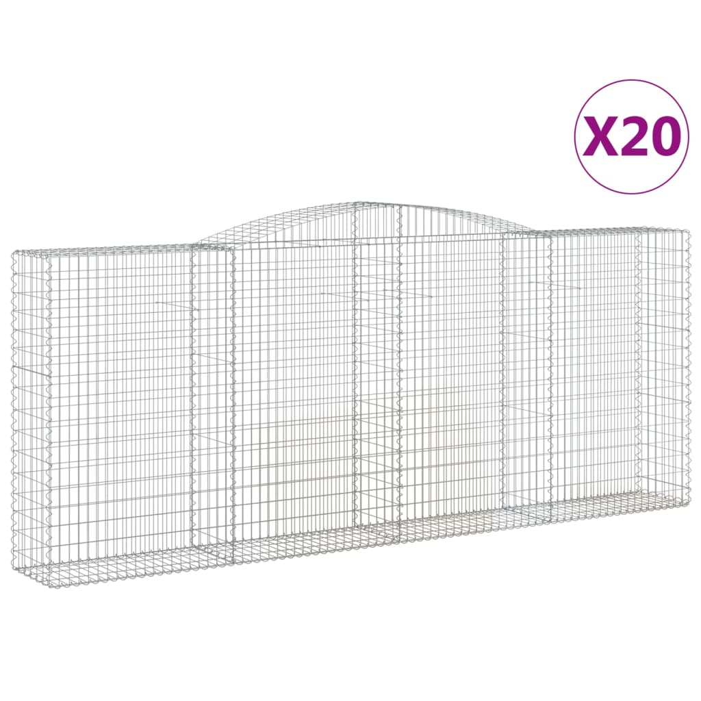 Arched Gabion Baskets Galvanised Iron 20 pcs 400 x 30 x 40/60 cm – 400 x 50 x 220/240 cm 400 x 50 x 160/180 cm