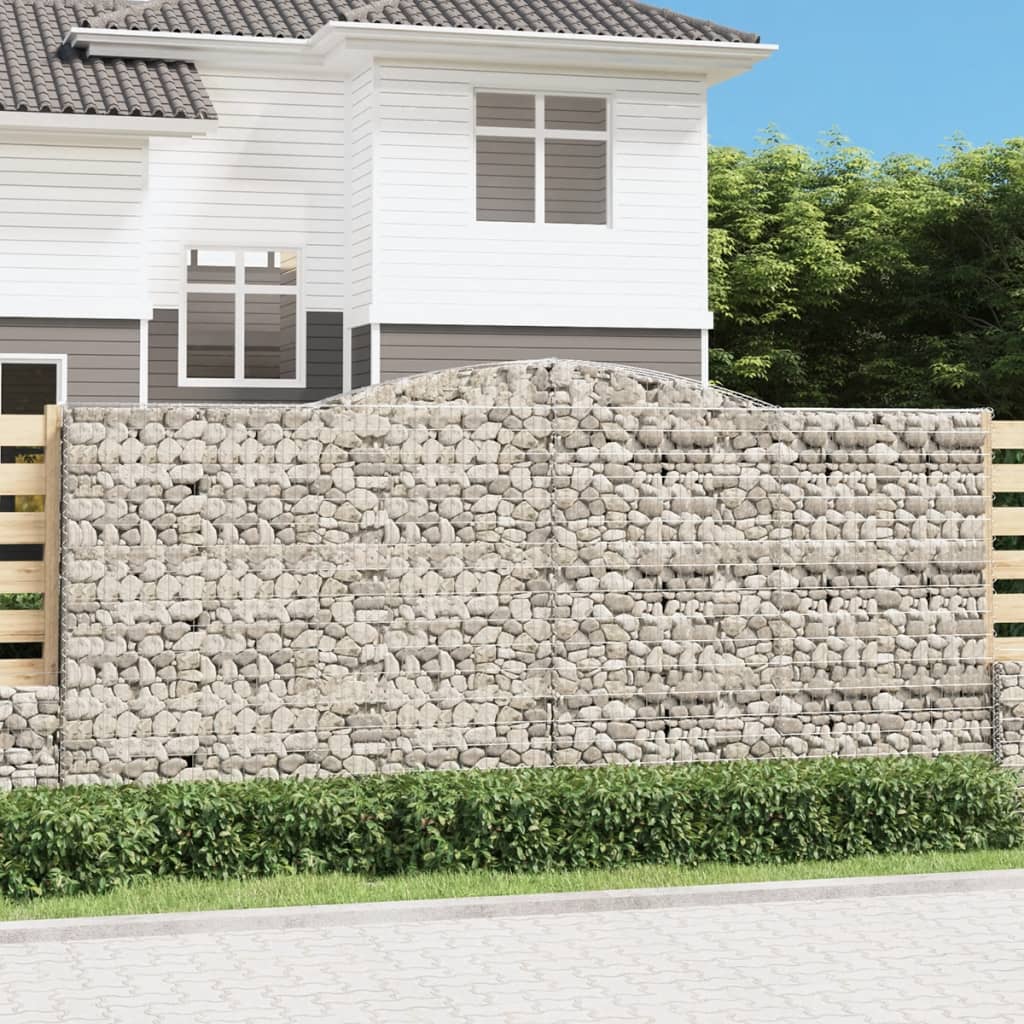 Arched Gabion Baskets Galvanised Iron 3 pcs 400 x 30 x 40/60 cm – 400 x 50 x 220/240 cm 400 x 50 x 180/200 cm