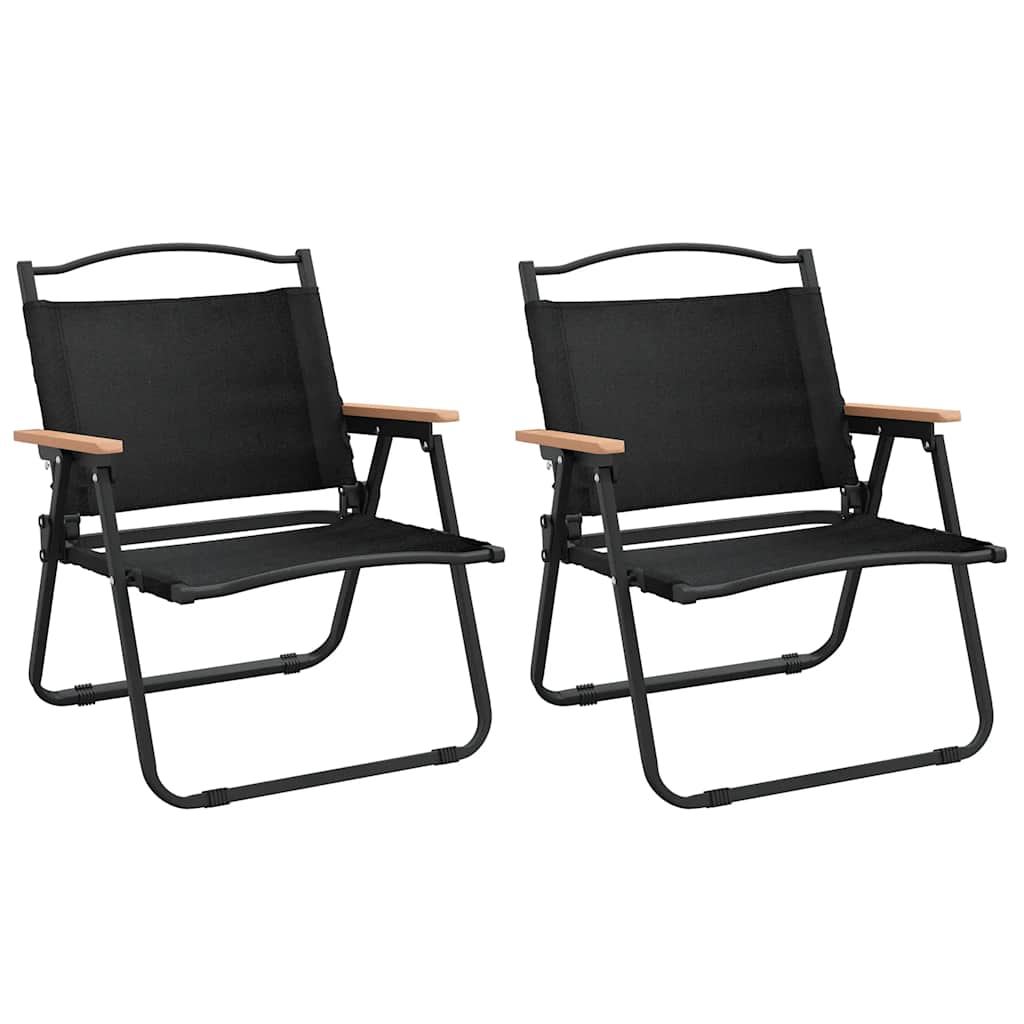 vidaXL Camping Chairs 2 pcs Black 54x43x59cm Oxford Fabric 2