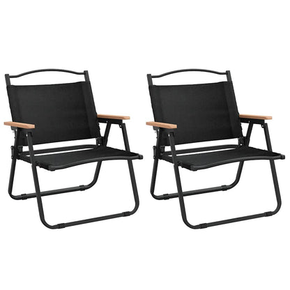 vidaXL Camping Chairs 2 pcs Black 54x43x59cm Oxford Fabric 2