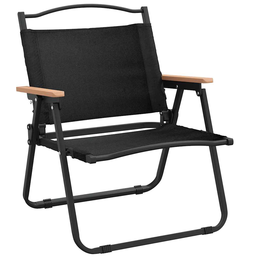 vidaXL Camping Chairs 2 pcs Black 54x43x59cm Oxford Fabric 3