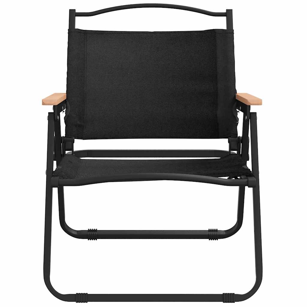 vidaXL Camping Chairs 2 pcs Black 54x43x59cm Oxford Fabric 4