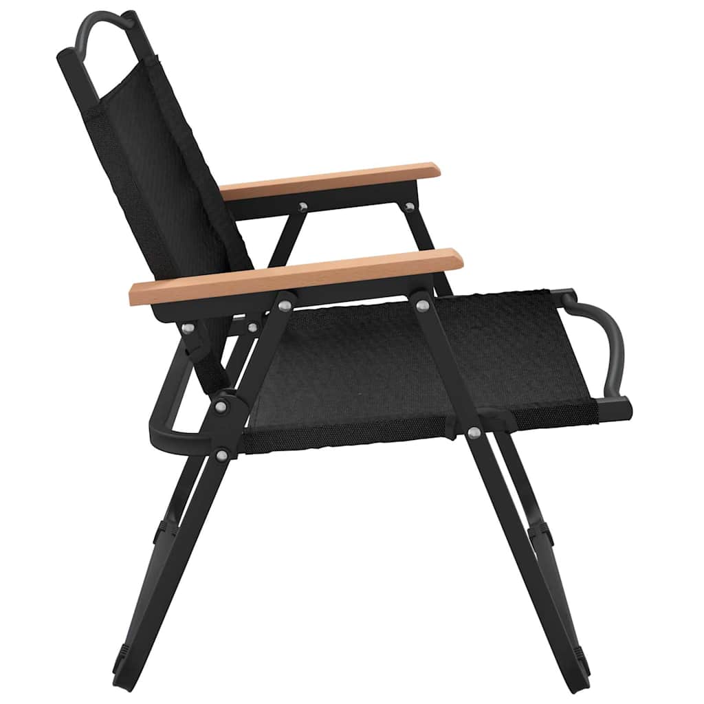 vidaXL Camping Chairs 2 pcs Black 54x43x59cm Oxford Fabric 5