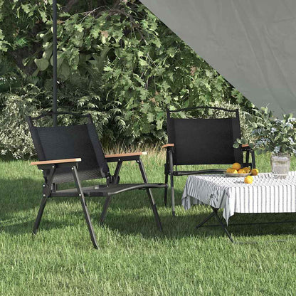 vidaXL Camping Chairs 2 pcs Black 54x43x59cm Oxford Fabric 1