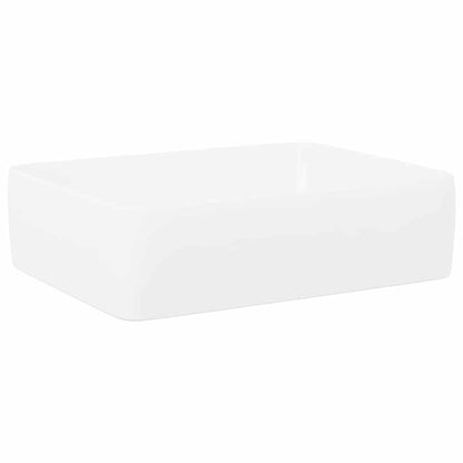 vidaXL Wash Basin White 48x37x13 cm Ceramic Rectangle 2