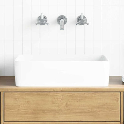 vidaXL Wash Basin White 48x37x13 cm Ceramic Rectangle 1