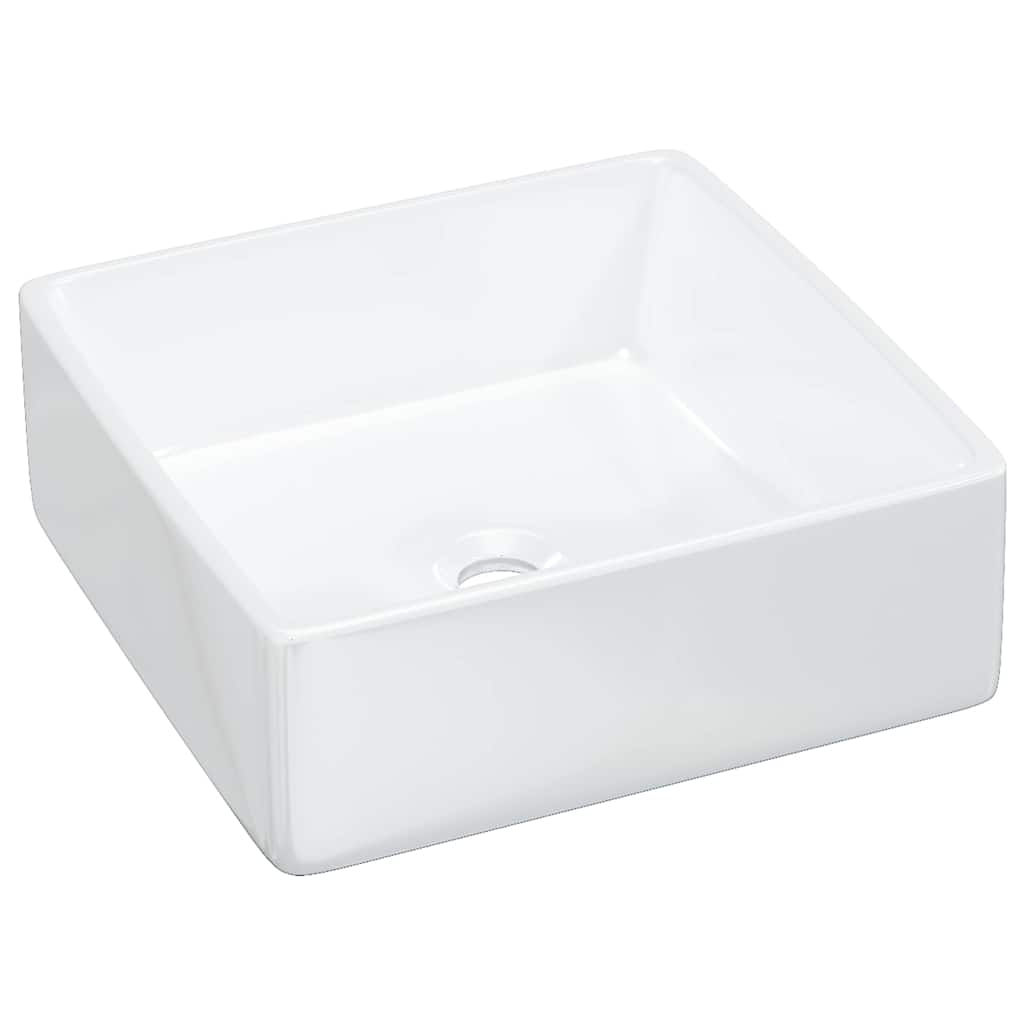 vidaXL Wash Basin White 37x37x13 cm Ceramic Square 2