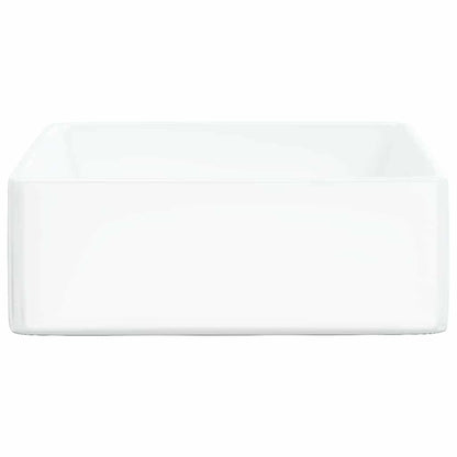 vidaXL Wash Basin White 37x37x13 cm Ceramic Square 4