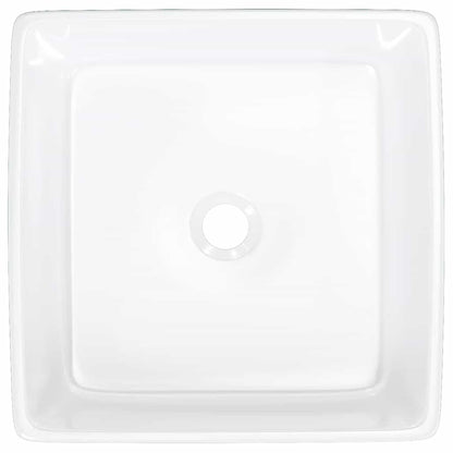 vidaXL Wash Basin White 37x37x13 cm Ceramic Square 6