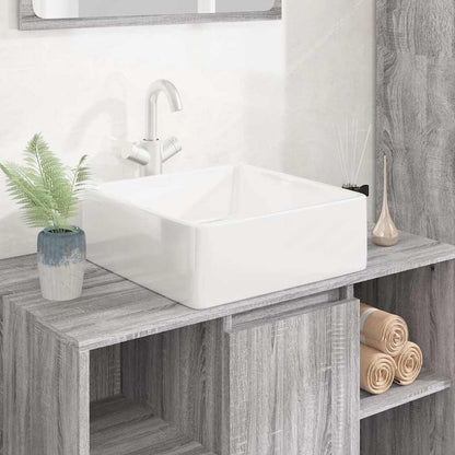 vidaXL Wash Basin White 37x37x13 cm Ceramic Square 1
