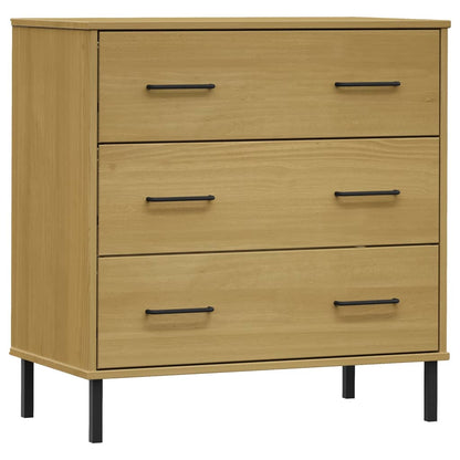 vidaXL Sideboard with 3 Drawers Brown 77x40x79.5 cm Solid Wood OSLO 2