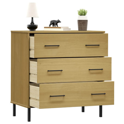 vidaXL Sideboard with 3 Drawers Brown 77x40x79.5 cm Solid Wood OSLO 3