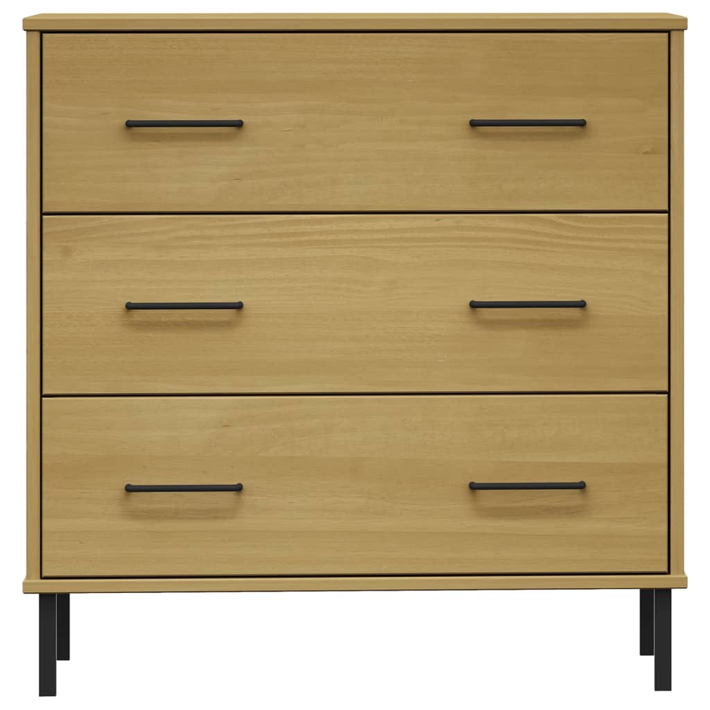 vidaXL Sideboard with 3 Drawers Brown 77x40x79.5 cm Solid Wood OSLO 4