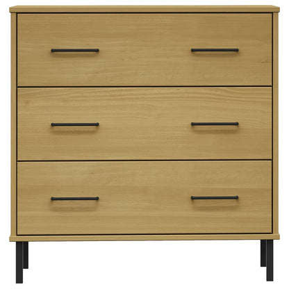 vidaXL Sideboard with 3 Drawers Brown 77x40x79.5 cm Solid Wood OSLO 4