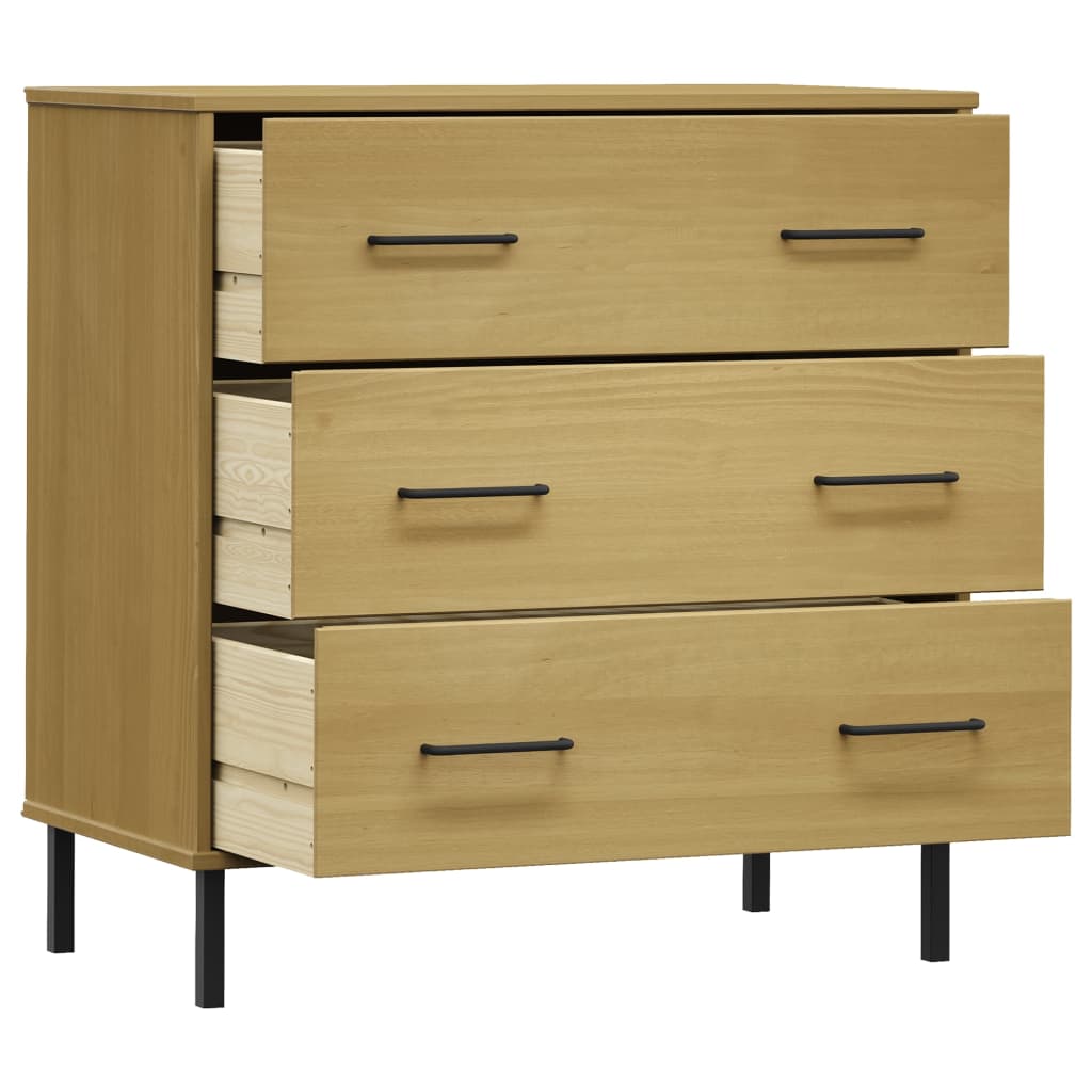 vidaXL Sideboard with 3 Drawers Brown 77x40x79.5 cm Solid Wood OSLO 5