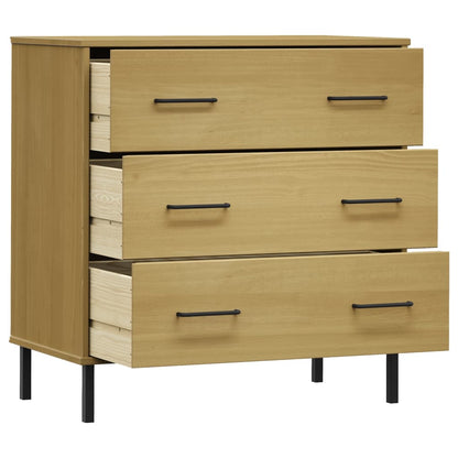 vidaXL Sideboard with 3 Drawers Brown 77x40x79.5 cm Solid Wood OSLO 5