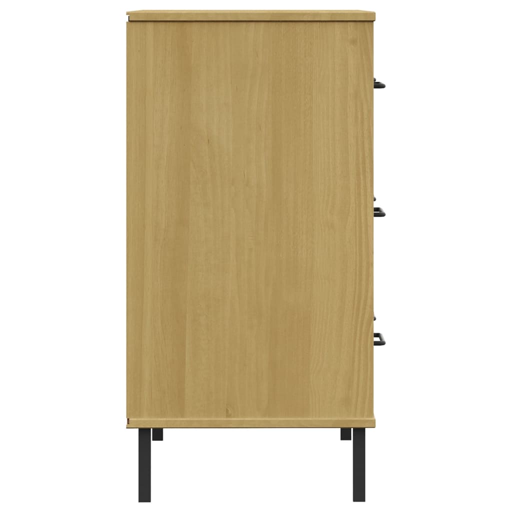 vidaXL Sideboard with 3 Drawers Brown 77x40x79.5 cm Solid Wood OSLO 6