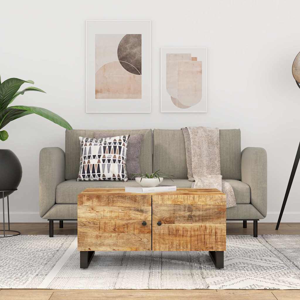 vidaXL Coffee Table 80x50x40 cm Solid Wood Mango&Engineered Wood 1
