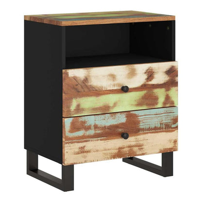 Bedside Cabinet 50x33x62 cm Solid Wood Mango&Engineered Wood Multicolour
