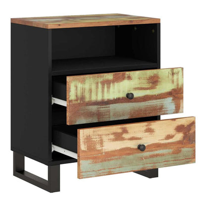 Bedside Cabinet 50x33x62 cm Solid Wood Mango&Engineered Wood Multicolour