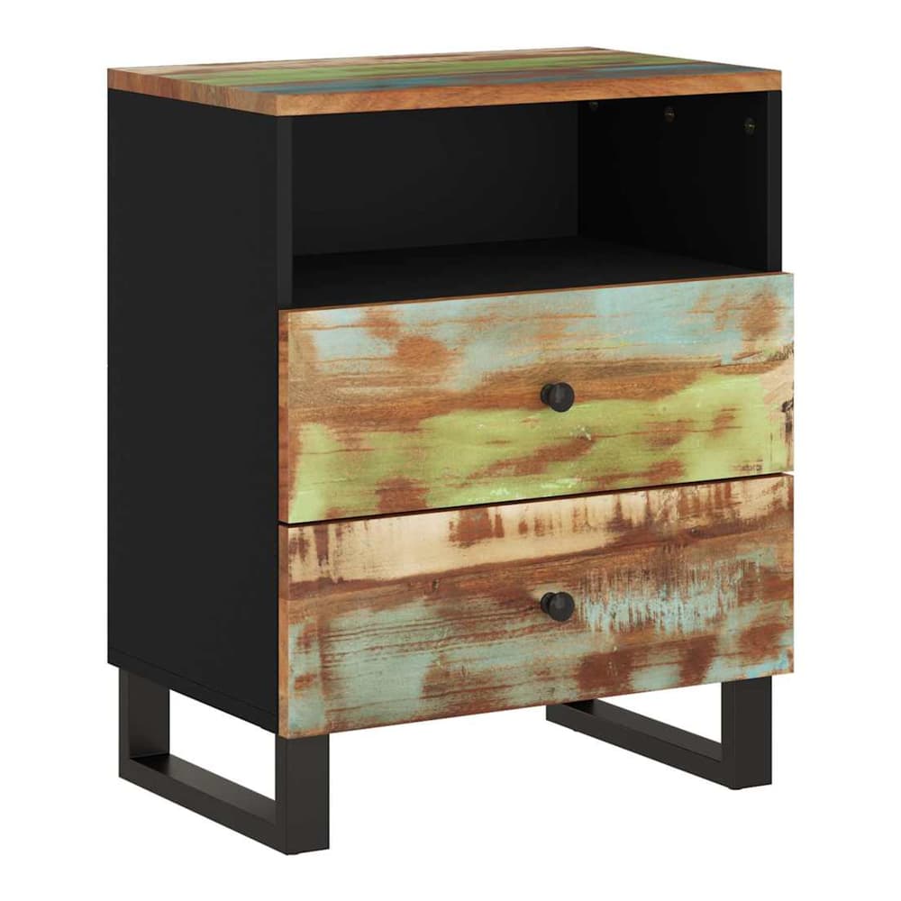 Bedside Cabinet 50x33x62 cm Solid Wood Mango&Engineered Wood Multicolour