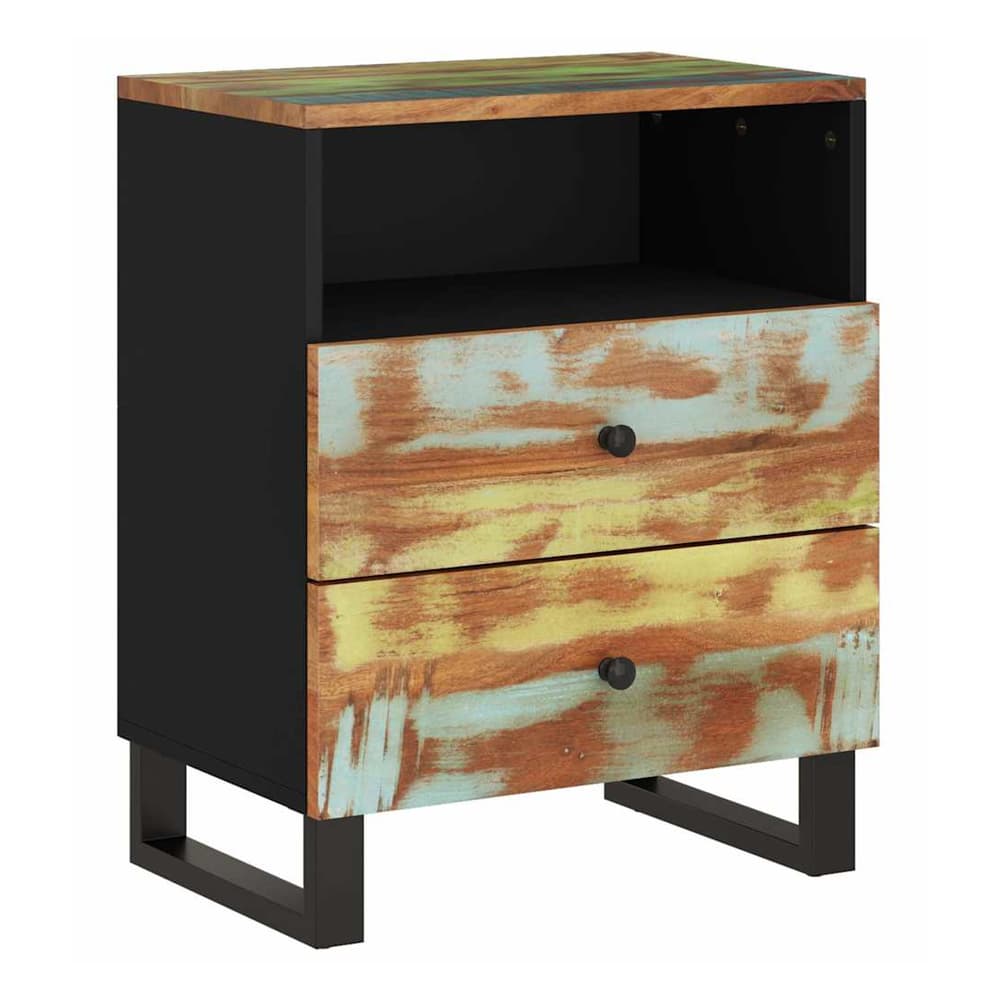 Bedside Cabinet 50x33x62 cm Solid Wood Mango&Engineered Wood Multicolour