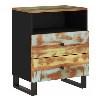 Bedside Cabinet 50x33x62 cm Solid Wood Mango&Engineered Wood Multicolour