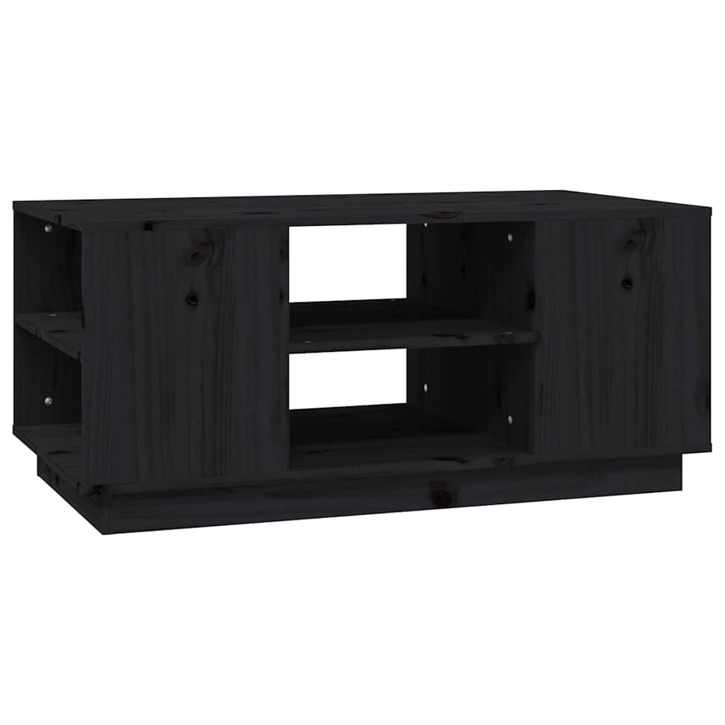 vidaXL Coffee Table | Black | Solid pinewood | Medium | Coffee Table 2