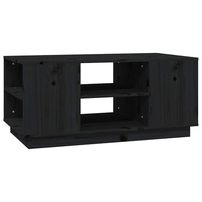 vidaXL Coffee Table | Black | Solid pinewood | Medium | Coffee Table 2