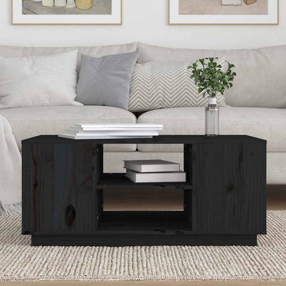 vidaXL Coffee Table | Black | Solid pinewood | Medium | Coffee Table 3