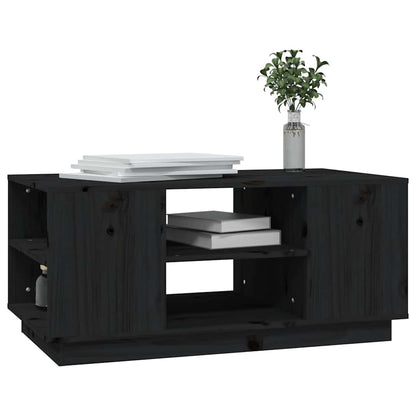 vidaXL Coffee Table | Black | Solid pinewood | Medium | Coffee Table 4