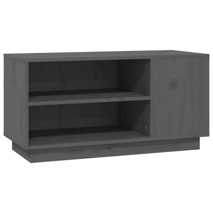 vidaXL TV Cabinet Grey 80x35x40.5 cm Solid Wood Pine 2