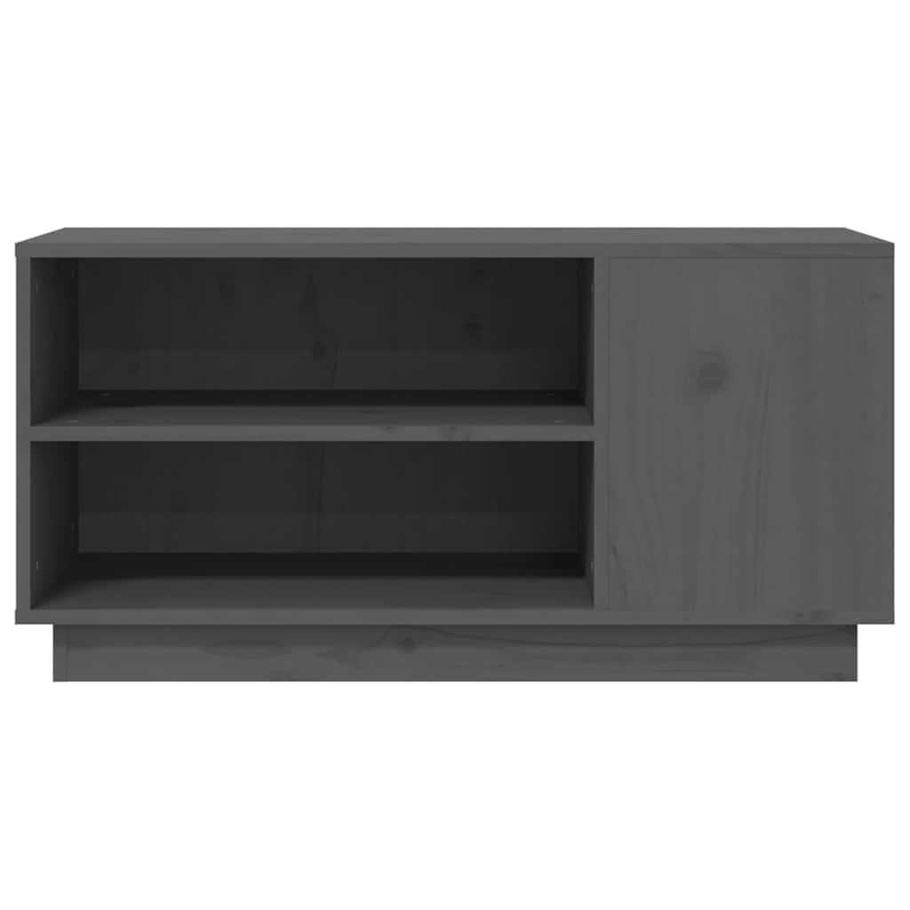 vidaXL TV Cabinet Grey 80x35x40.5 cm Solid Wood Pine 5