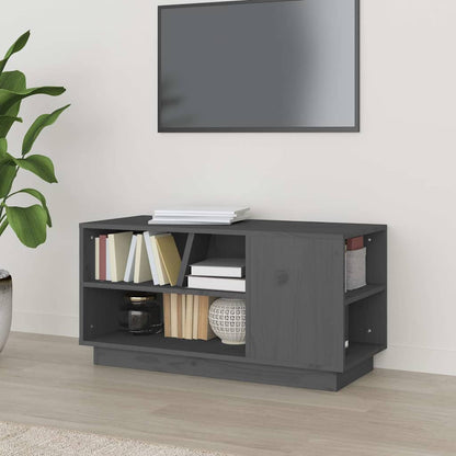 vidaXL TV Cabinet Grey 80x35x40.5 cm Solid Wood Pine 1