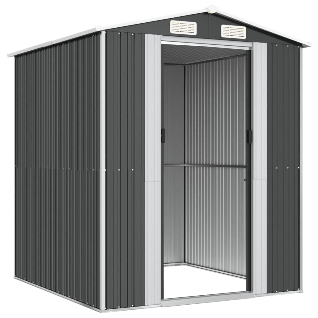 vidaXL Garden Shed Anthracite 192x191x223 cm Galvanised Steel 4