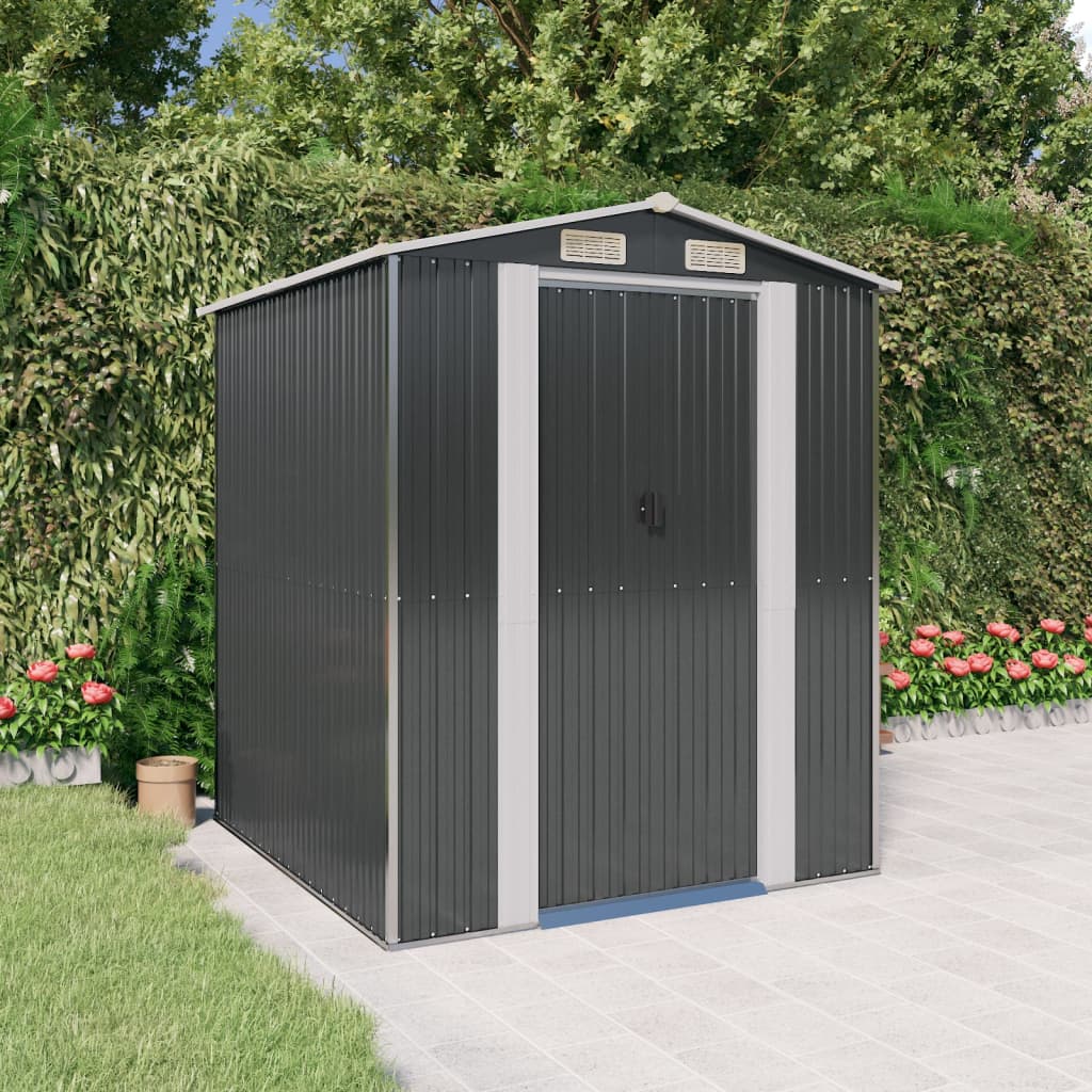 vidaXL Garden Shed Anthracite 192x191x223 cm Galvanised Steel 1