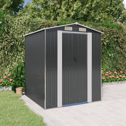 vidaXL Garden Shed Anthracite 192x191x223 cm Galvanised Steel 1